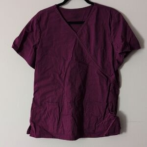 Women's V-Neck Short Sleeve Top - Deep Purple